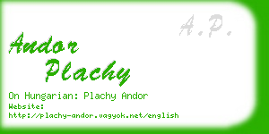 andor plachy business card